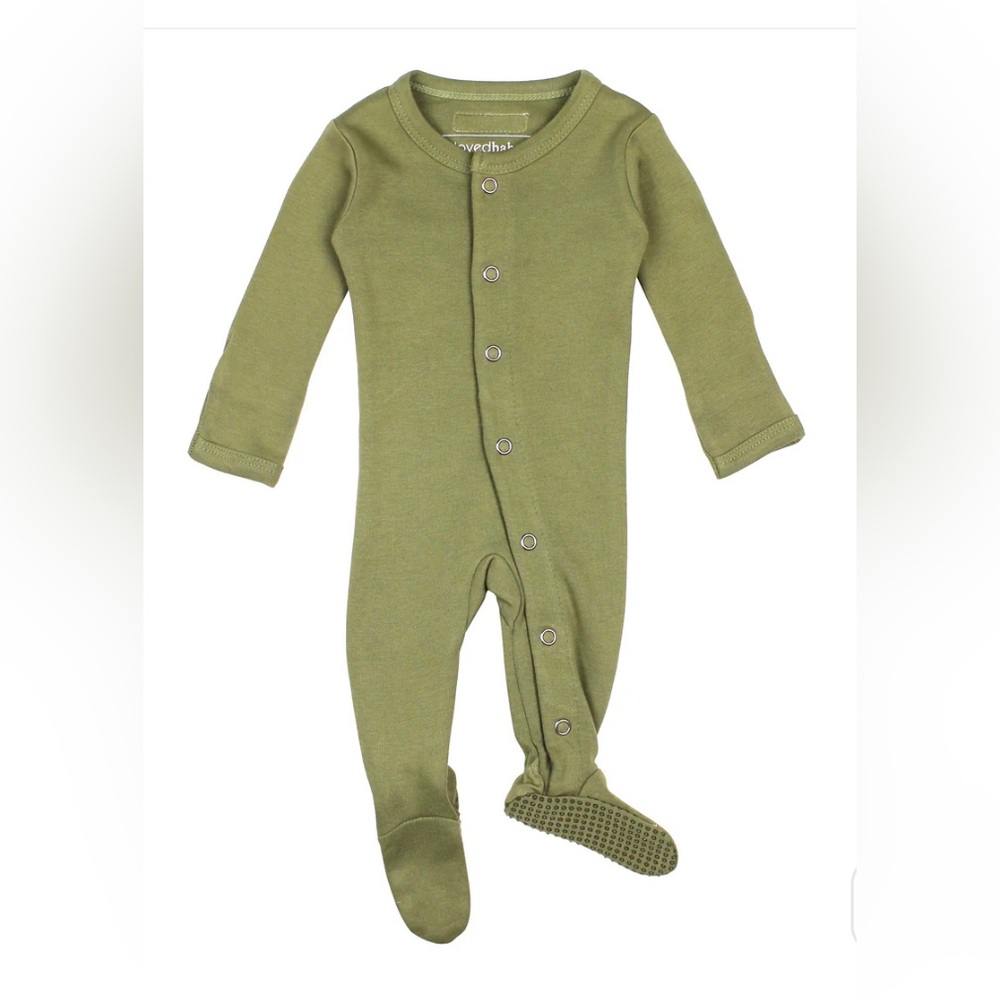 Organic One Piece Snap Footed Pajamas - Sage Green - 6-9 mo